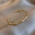 Pulseira de bambu aberta, tamanho grátis, folha de ouro sólido, banhada a punh na internet