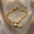 Design na moda 14k real ouro amor coração em forma de pérola pingente pulseir - comprar online