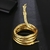 Punk elegante temperamento metal ajustável ouro prata cor cobra multifunção