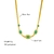Dieyuro aço inoxidável 316l pedra verde pingente conjunto de joias para as mul - Santo Stylo