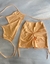 Conjunto short ajuste lateral + top tay pêssego