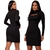 Vestido manga longa lina