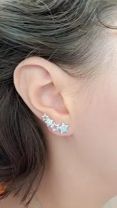 Brinco em prata ear cuff estrelas na internet