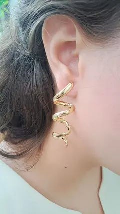 Brinco bijuteria geométrico espiral - Biju Artes
