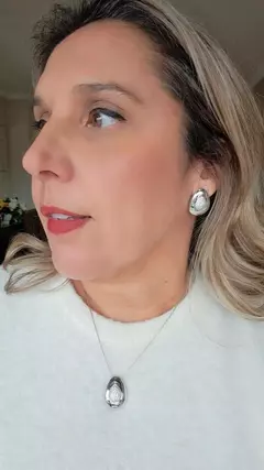 Conjunto bijuteria gota com centro em zircônias