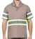 Camisa Brim Manga Curta Com Refletivo Uniforme Profissional Cinza
