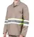 Camisa Brim Manga Longa Com Refletivo Uniforme Profissional Cinza - comprar online