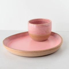 Juego de Taza y Plato Gres