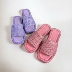SANDÁLIA RAFIA DE TRAMA NATURAL LUNA LILÁS - comprar online