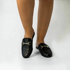 Mule Croco Bridão Preto - comprar online
