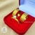 Par de Alianças Berlim Diamantada 8mm Com Banho 18K - Ello acessórios