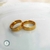 Imagem do Par de Alianças Colmeia 8mm Com Banho de Ouro 18K
