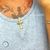 Colar Crucifixo Oração Pai Nosso com Banho de Ouro 18K
