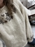 Pullover natural flores marrones - comprar online