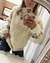Pullover natural flores marrones - comprar online