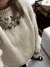 Pullover natural flores marrones