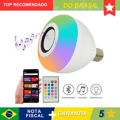 Lâmpada Bluetooth Led RGB 12W Colorida Com Efeitos de Luz Caixa de Som Bulbo So - Lavinea