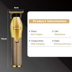 Ouro metal barbearia barbear t-blade pro cabelo clippertrimmer corte de cabelo e - comprar online