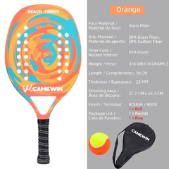 Camewin alta qualidade 3k fibra de carbono e vidro raquete de tênis praia super - Lavinea