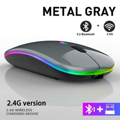 2.4g rato sem fio rgb recarregável bluetooth ratos computador sem fio mause led