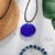 Colar de pingente de olho azul mal para mulheres preto cordão de cera colares d