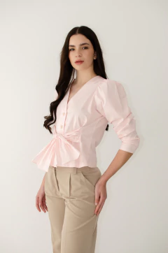 Blusa Luana poplín con lycra rosa - tienda online