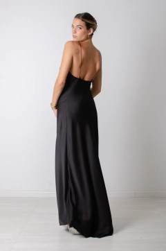 Vestido lencero largo negro - comprar online