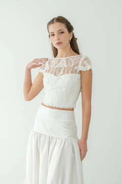 Top bordado y falda taftan de seda- consultar precios en internet