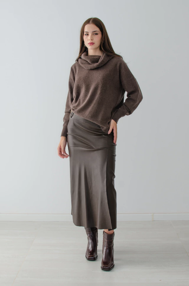 Polera mezcla angora chocolate Claudia Arias