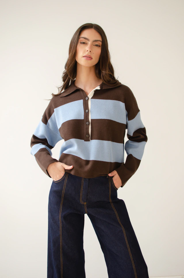 Sweater chomba tejida rayado
