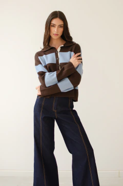 Imagen de Sweter chomba tejida rayado
