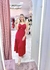 Vestido Midi Recorte Busto Bianca Vermelho na internet