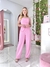 Conjunto Alfaiataria Cropped + Calça Sophia Rosa Bebê