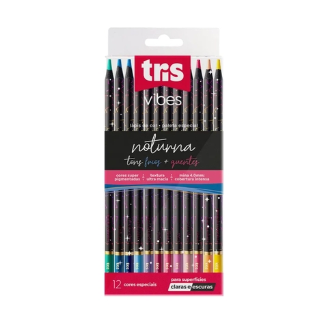Lápis de Cor Vibes Noturna Tons Frios e Quentes
