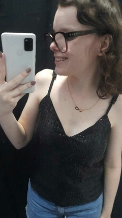 Blusa Regata Paetê