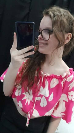Cropped Florido Rosa