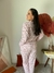 Pijama Manga Longa Com Abertura Frontal Com Calça Em Malha Rotativa – 100189 - comprar online