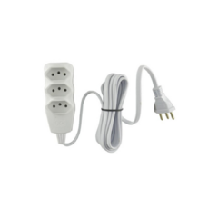 EXTENSÃO CABO PP TRIP.2P+T 3x0,75 10A BRANCA 3M LUSTER - comprar online