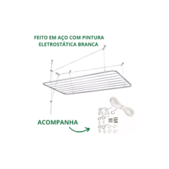VARAL DE TETO MÔNACO BRANCO 0,90 M SECALUX na internet