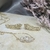 Conjunto Folhas Zircônias Ouro