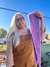 Pañuelito violeta tejido en dos agujas en internet