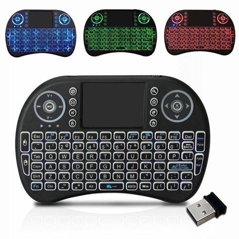 Mini Teclado Wireless Sem Fio Com Touchpad RGB