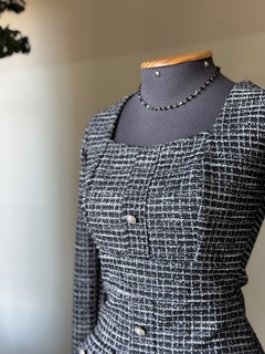 vestido tweed preto na internet