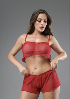 BABY DOLL SEXY EM TULE ESTILO CROPPED - loja online