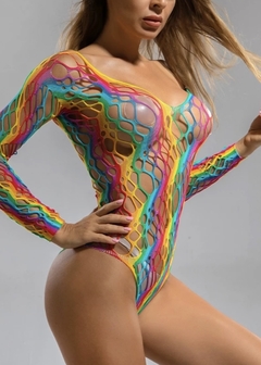 BODY ARRASTÃO COLORIDO (LM-H10) - M Lingerie - Moda Íntima Sensual