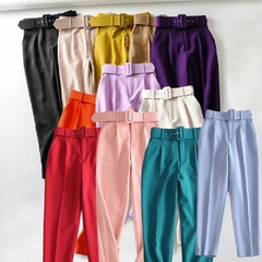 Calça terno com cinto - Toda Bela