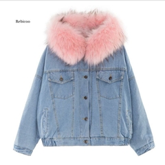 Casaco jeans pelinho - loja online