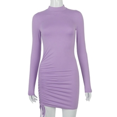 Vestido gola alta Manga longa na internet