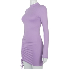 Vestido gola alta Manga longa