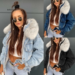 Casaco jeans pelinho - loja online